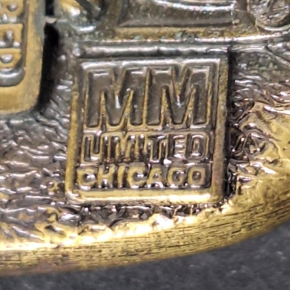Vintage 1983 MM Limited Chicago Flying Eagle Plate Belt Buckle - Picture 4 of 5